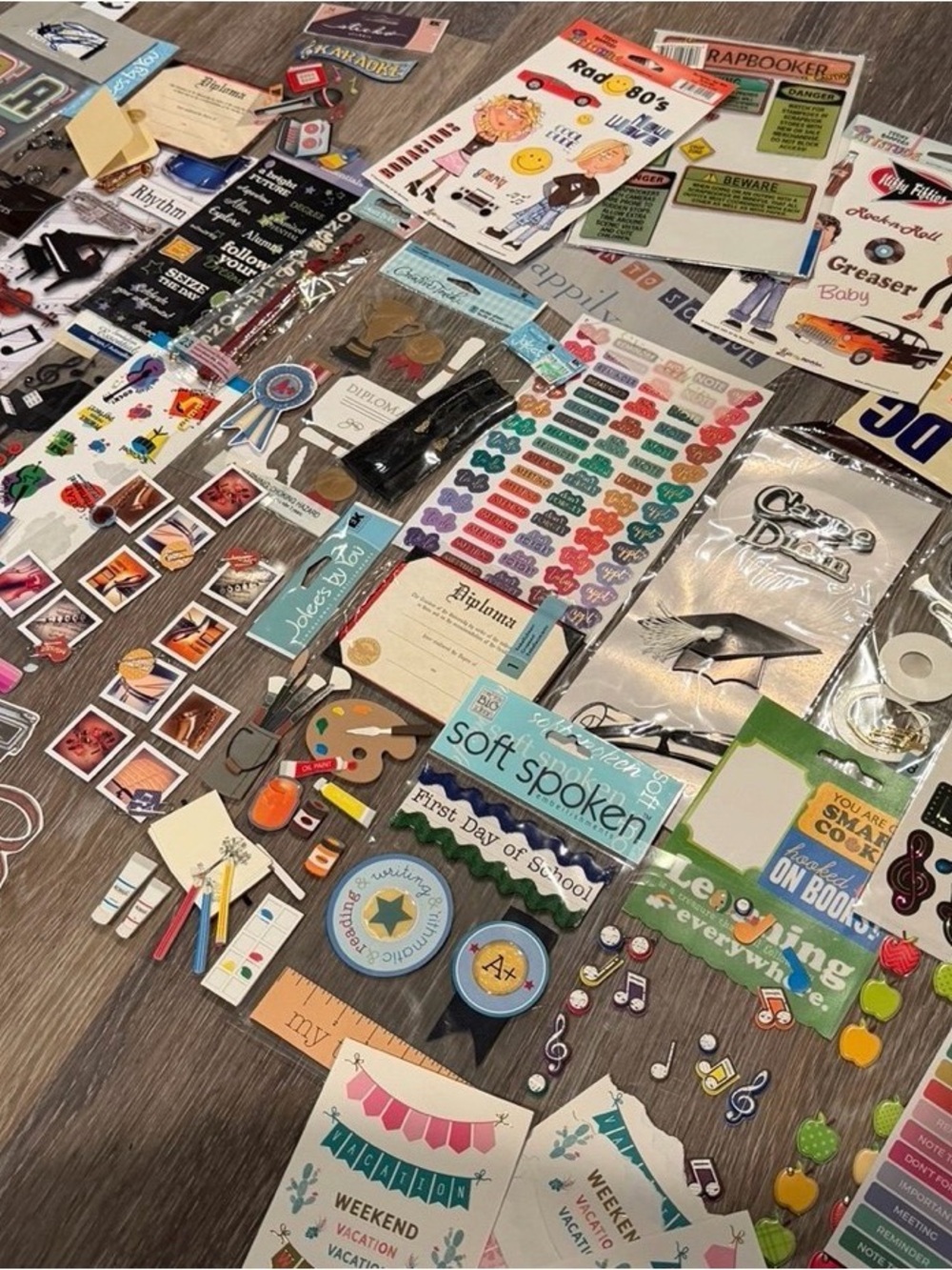 Scrapbooking lot #27 - many school and music themed stickers! Jolee’s and more!